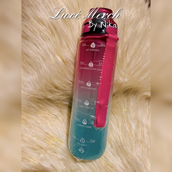 GOSWAG 32oz Motivational Water Bottle with Time Marker & Fruit Strainer BPA Free - Picture 2 of 6